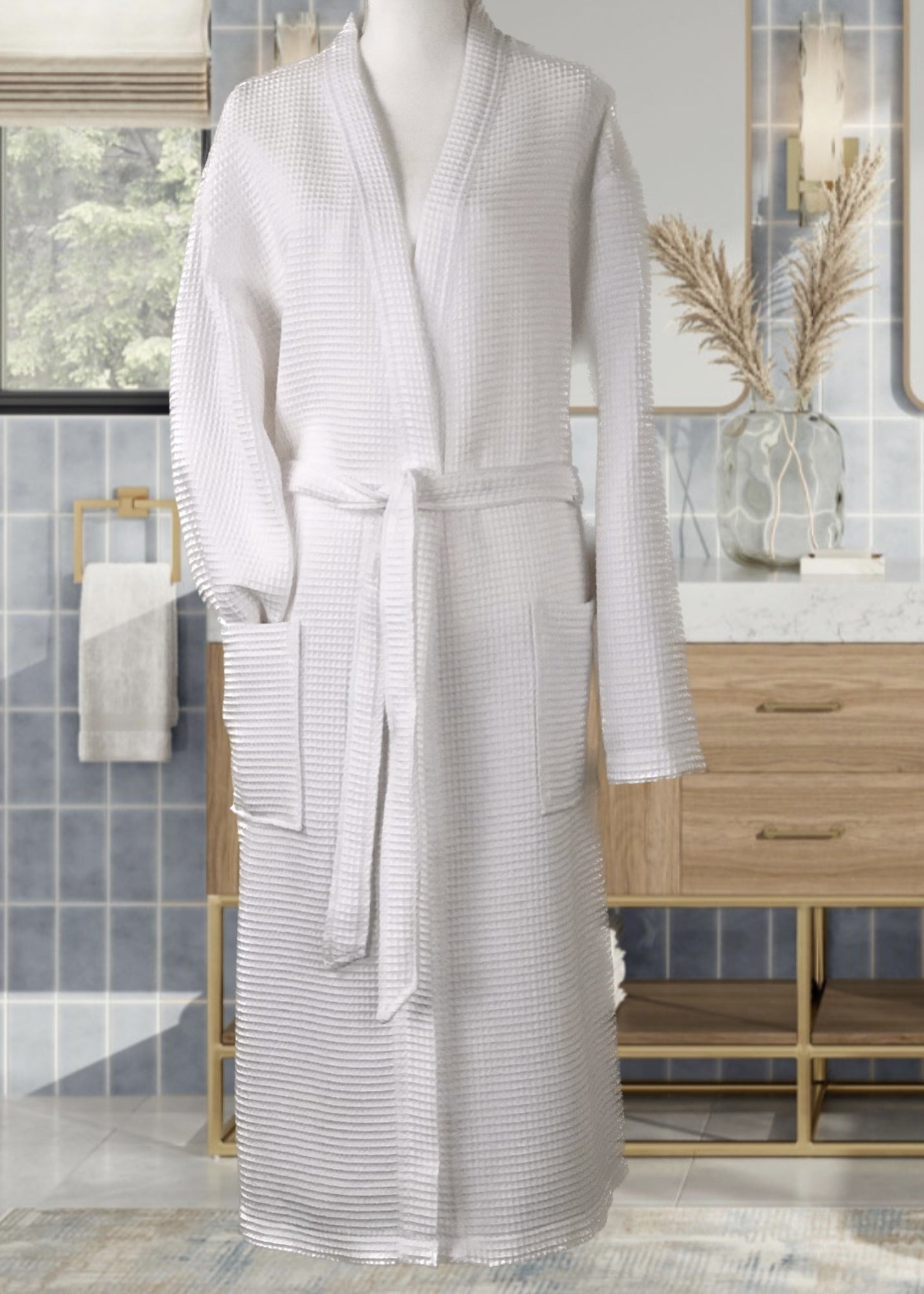 Bathrobe / Body Towel - Bora Bora - Highgrove - 3 Sizes Available - 100% cotton - Waffle Design - Ecru - Knitted