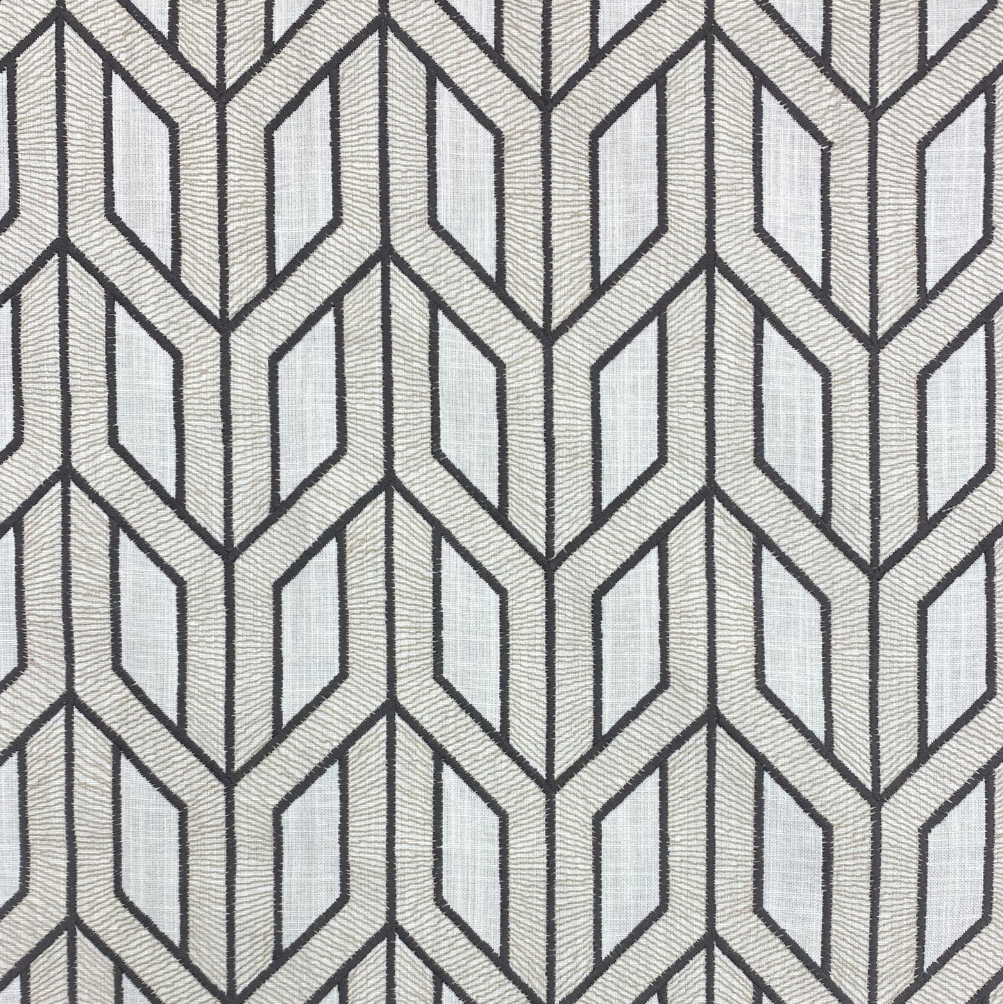 Fabric - Oakland - Ground: 52% Polyester 48% Cotton - Repeats V: 3-1/8" H: 4-1/2" Embroidery Width: 54" - Base Width: 56"
