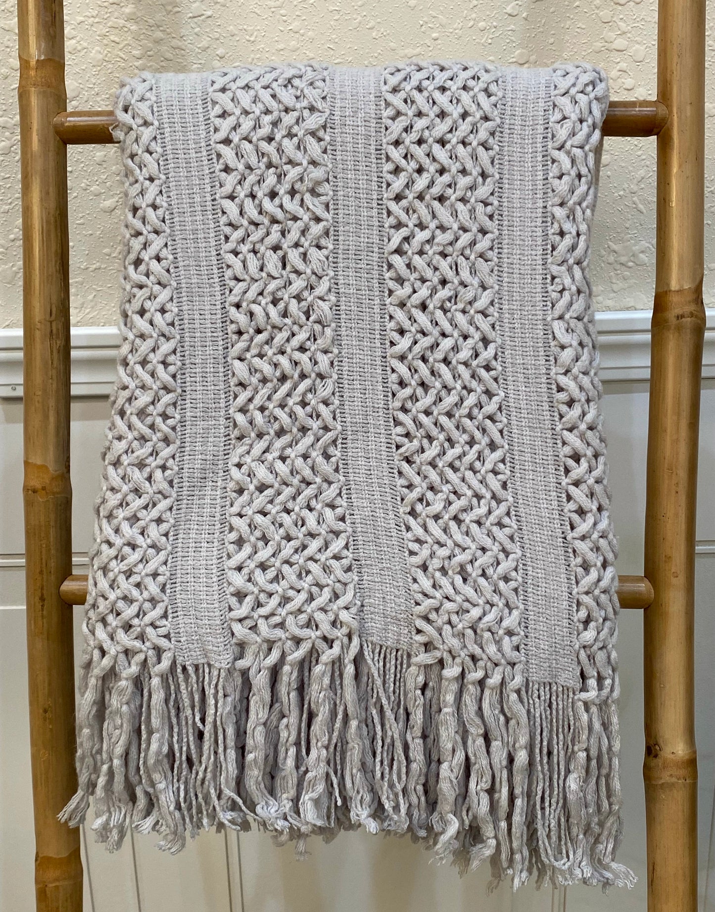 Highgrove - Throw Blanket - Acrylic 60" X 50" Cantal Collection - Light Grey