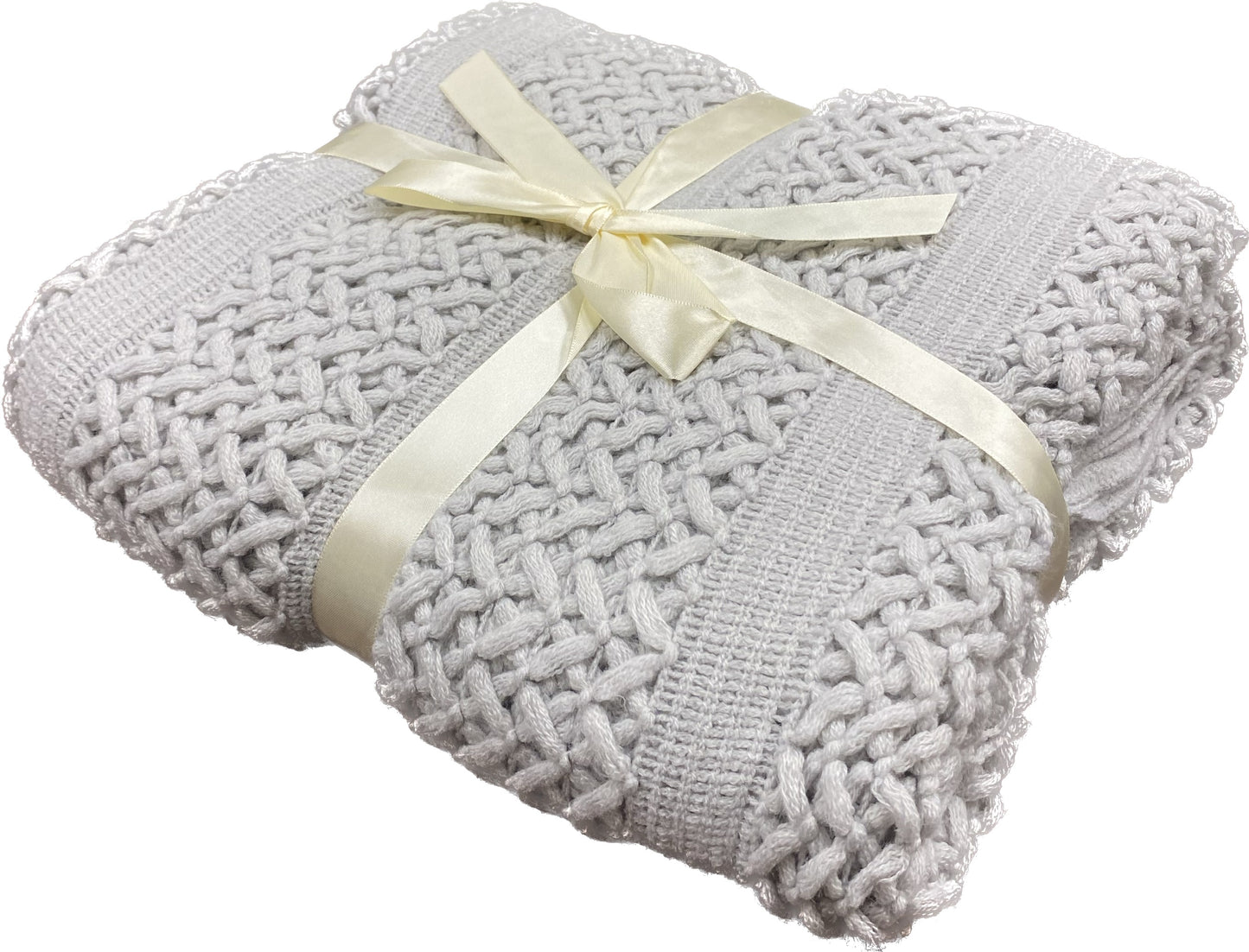 Highgrove - Throw Blanket - Acrylic 60" X 50" Cantal Collection - Light Grey