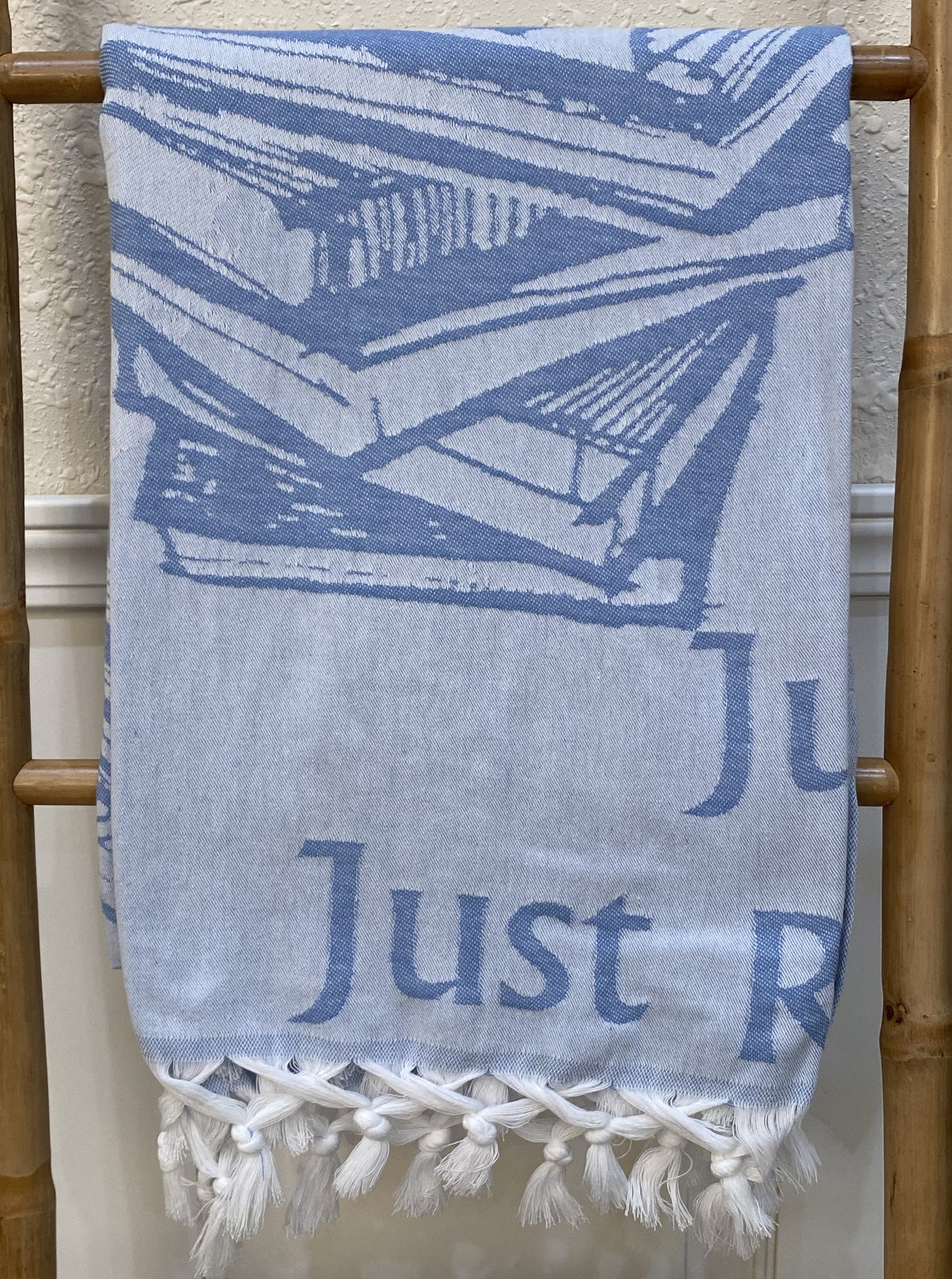 Highgrove - Throw Blanket - 100% Cotton - 67"x36"  Paxi Blue Lightweight