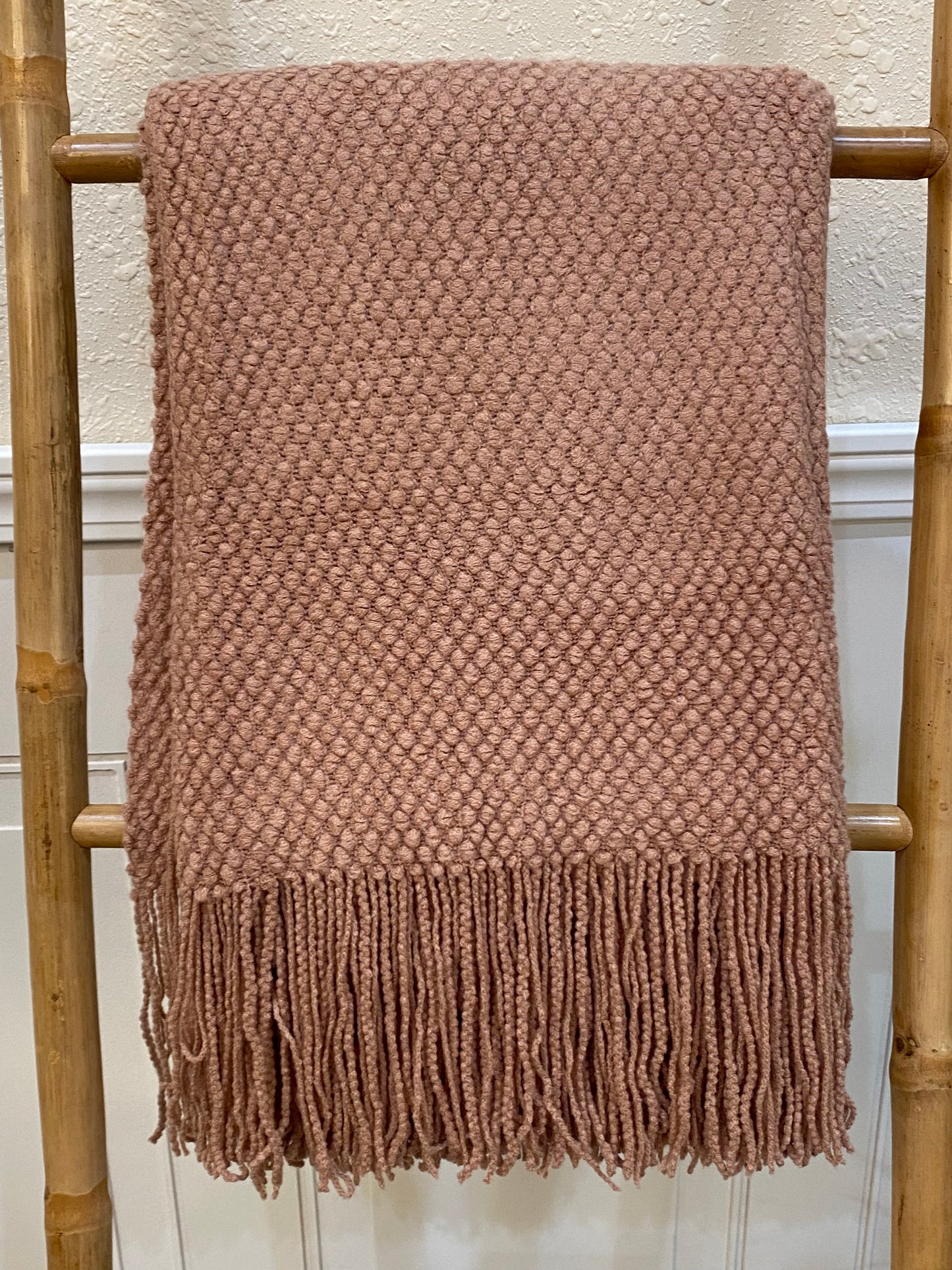 Highgrove - Throw Blanket - Acrylic 60" X 50" Picardy Collection - Maple Pink