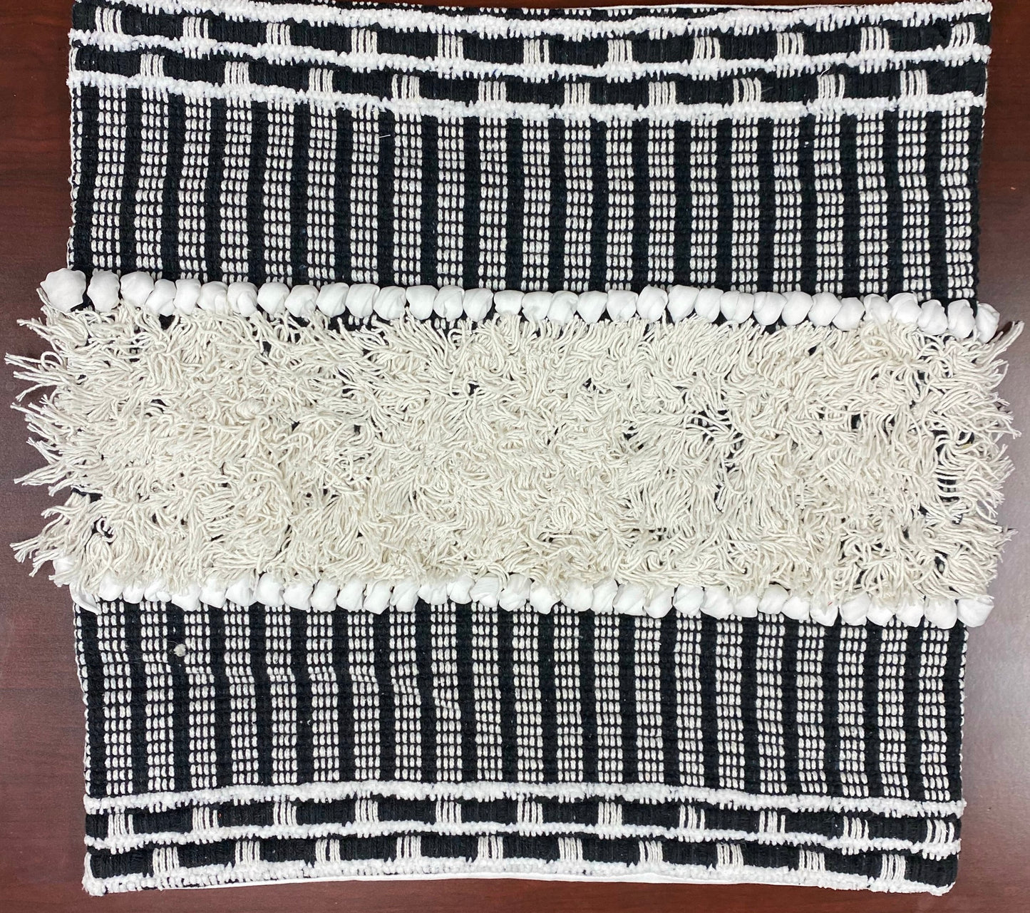 Decorative Pillow - Cover Only - 20" x 20" - 100% Cotton - Fringe Cross Woven