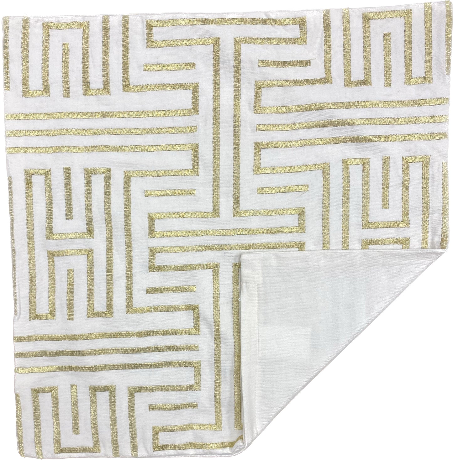 Decorative Pillow - Cover Only - Golden Embroidery - 20" x 20" - 100%