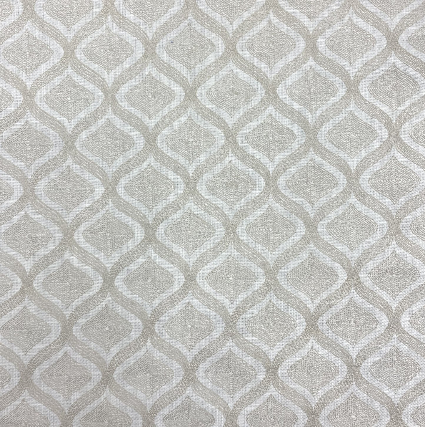 Fabric - Portland - 52% Polyester / 48% Cotton - Repeats: H: 2-6/8" V: 3-1/8" Embroidery Width: 54" - Width: 56"