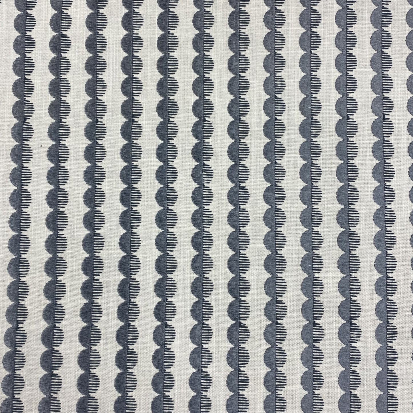 Fabric - Newport - 83% Polyester / 11% Cotton / 6% Linen - Embroidery Width: 54" - Width: 56" - Repeats: V: 11/16" H: 1-1/8"