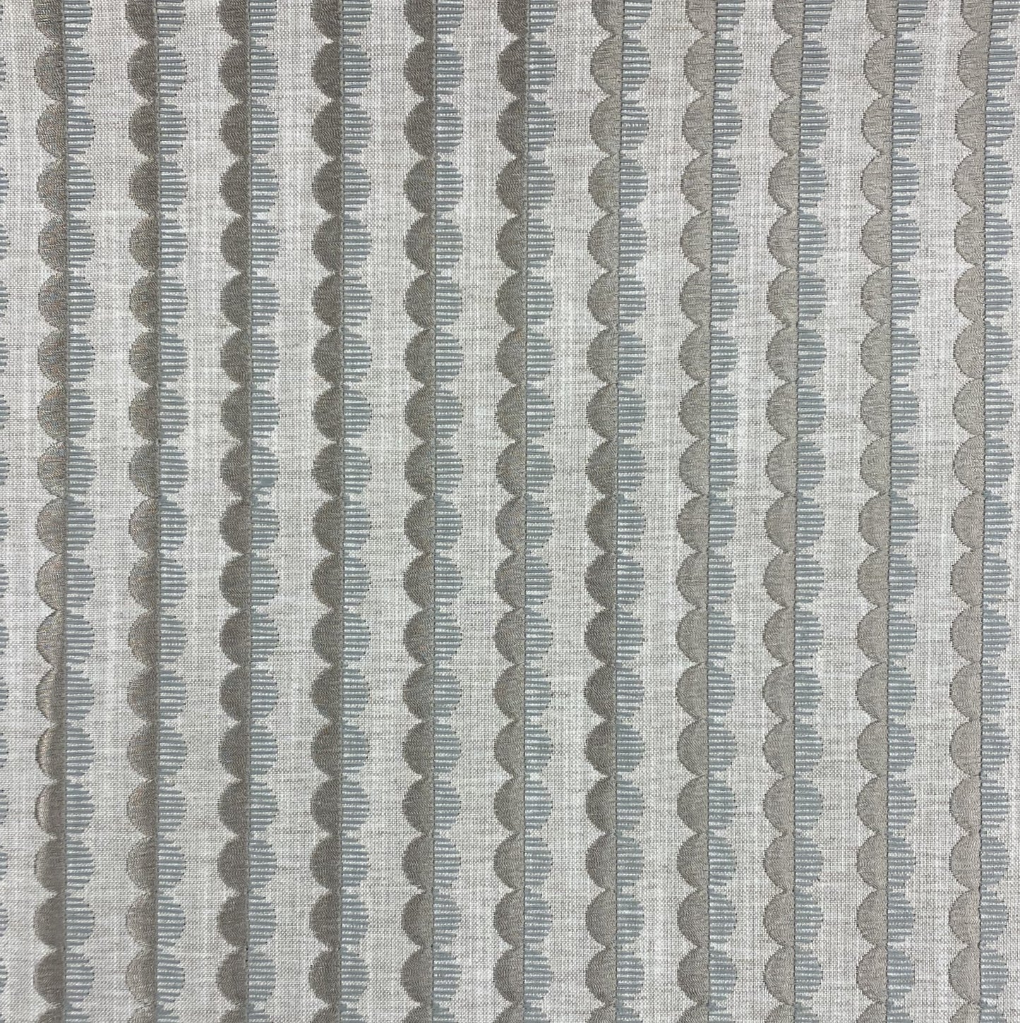 Fabric - Newport - 83% Polyester / 11% Cotton / 6% Linen - Embroidery Width: 54" - Width: 56" - Repeats: V: 11/16" H: 1-1/8"