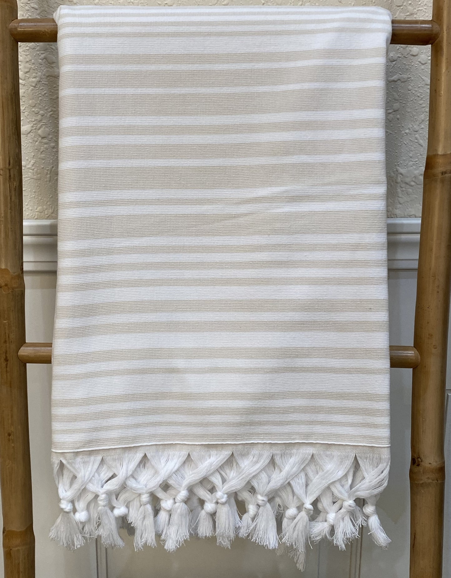 Highgrove - Throw Blanket - 100% Cotton - 67"x36" Samos Beige Lightweight