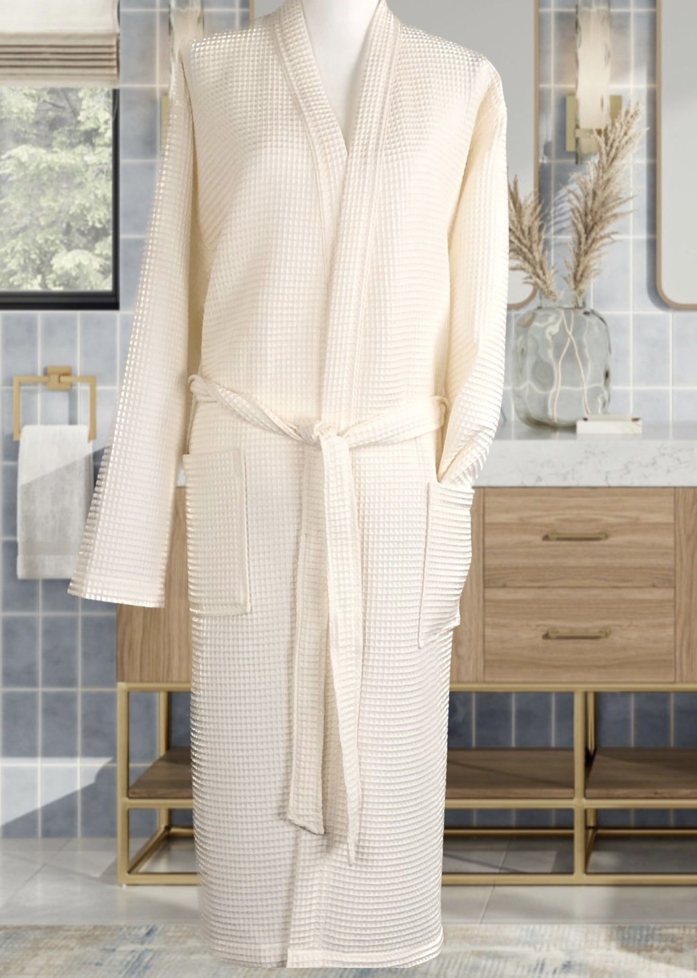 Bathrobe / Body Towel - Bora Bora - Highgrove - 3 Sizes Available - 100% cotton - Waffle Design - White - Knitted