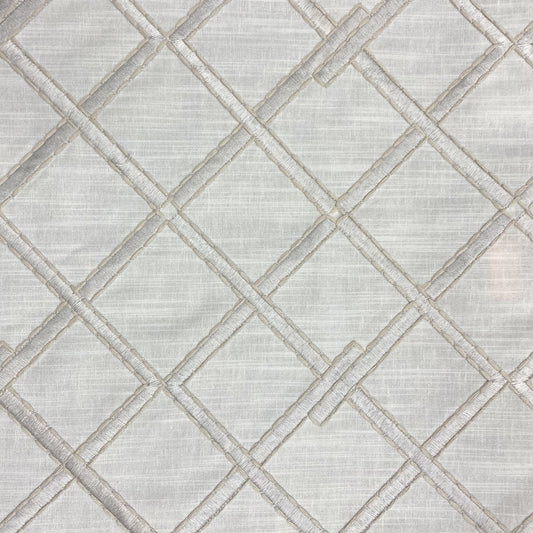 Fabric - Fontana - 83% Polyester / 11% Cotton / 6% Linen - Repeats V: 9" H: 9" Embroidery Width: 54" Base Width" 56"