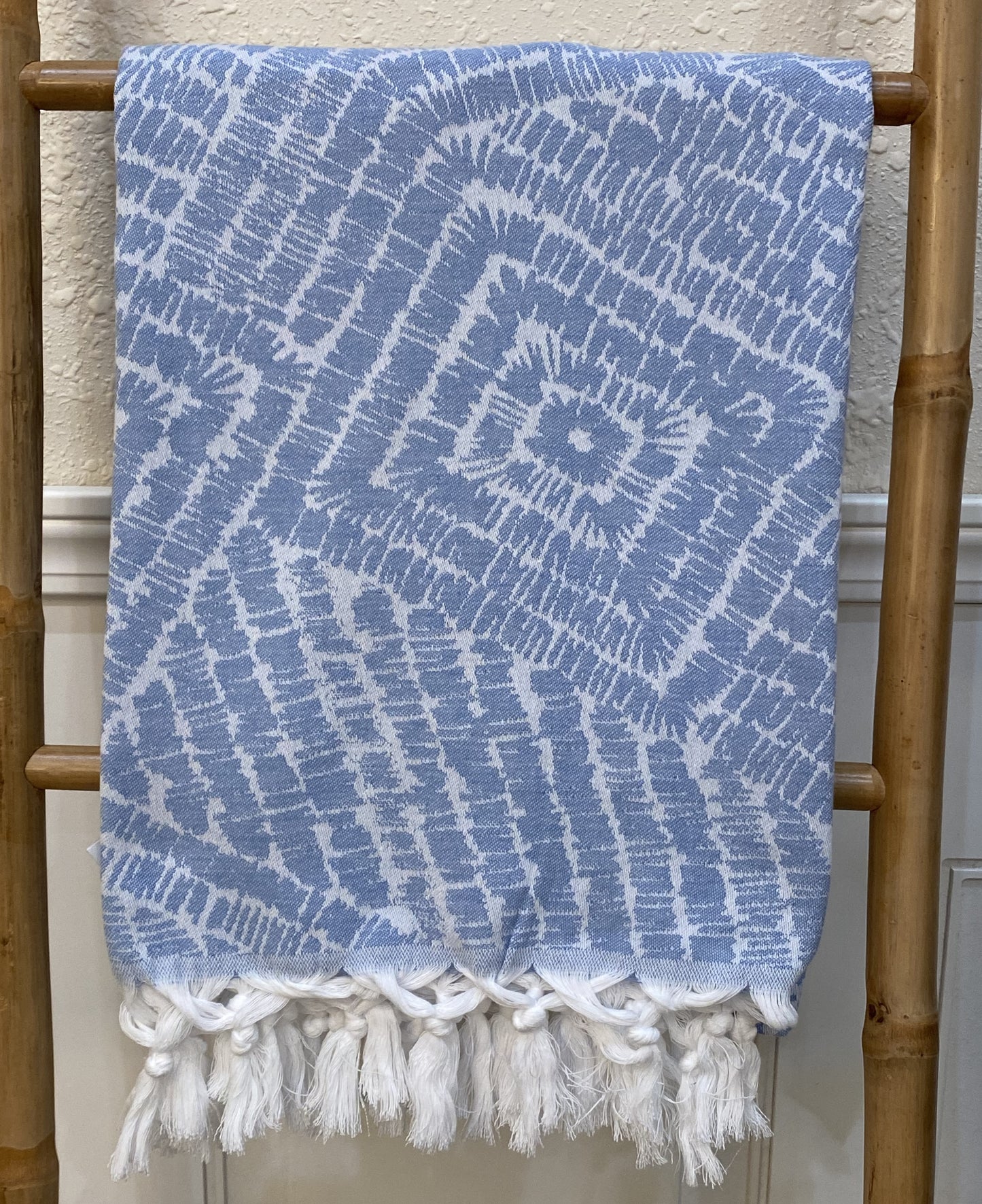 Highgrove - Throw Blanket - 100% Cotton - 67"x36" Patmos Blue Lightweight