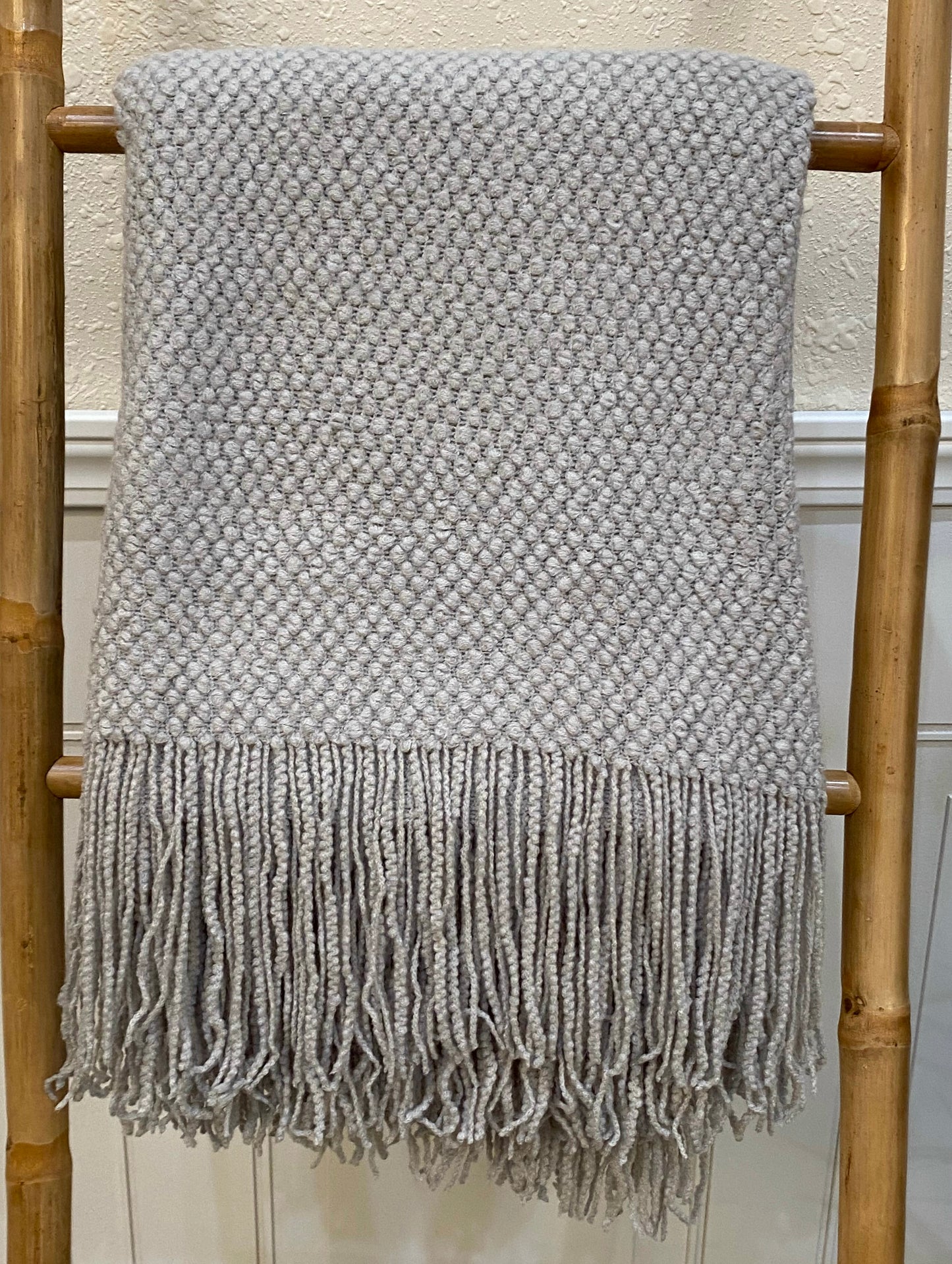 Highgrove - Throw Blanket - Acrylic 60" X 50" Picardy Collection - Light Grey