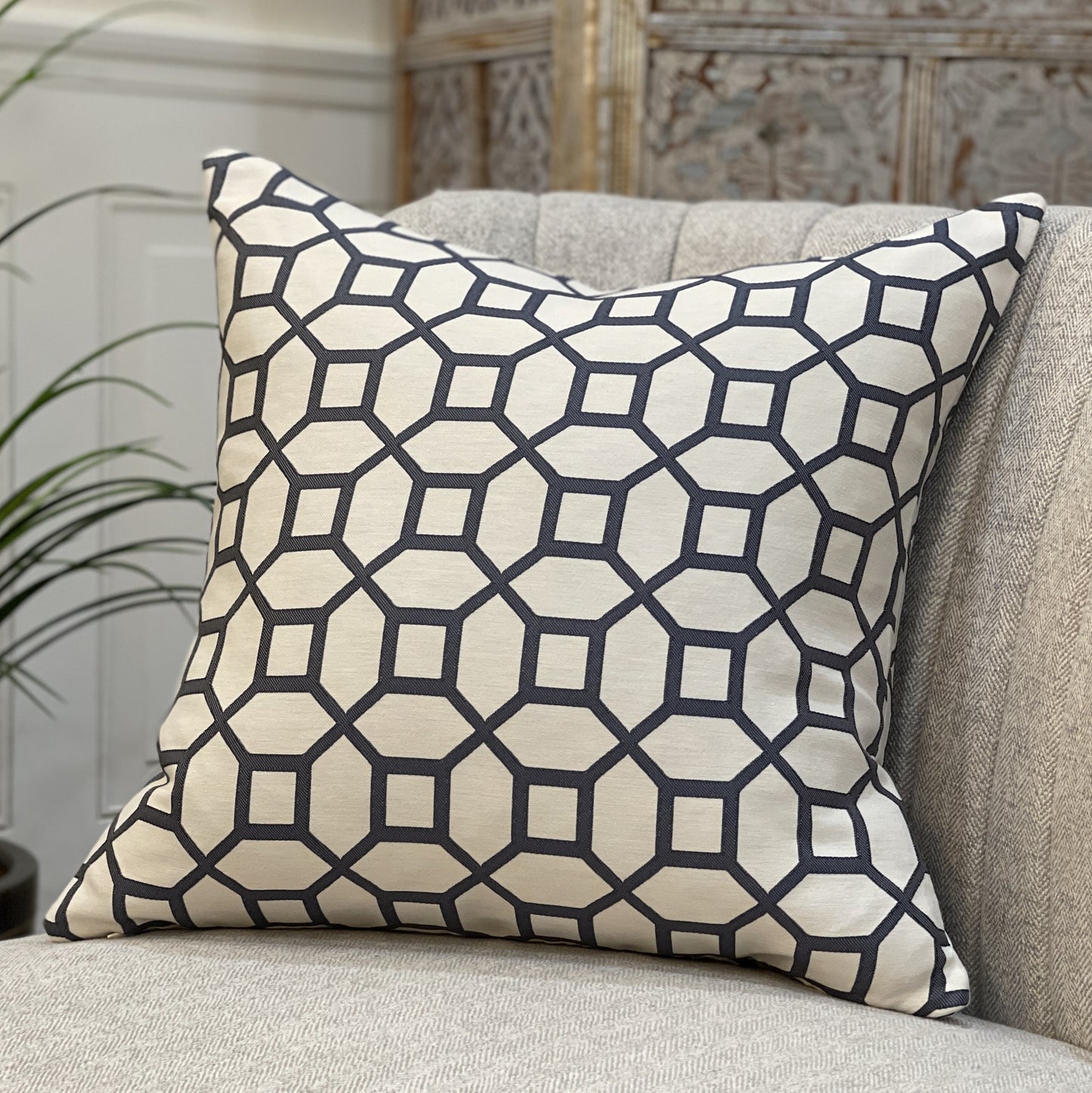 Decorative Pillow - Cover only - Jarvis - Cobalt - 20" x 20" 60% Poly / 40% Cotton