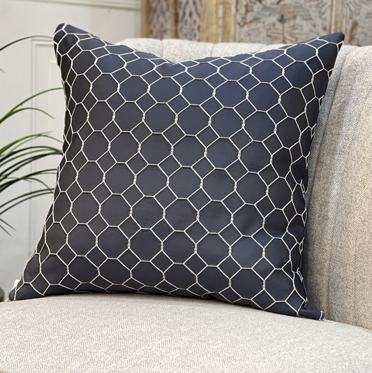 Decorative Pillow - Cover only - 20" x 20" Juno Cobalt 100% Polyester Highgrove