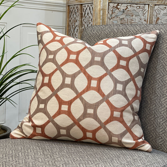 Decorative Pillow - Cover Only - Roxbury - Cognac - 20" x 20" - Polyester / Viscos