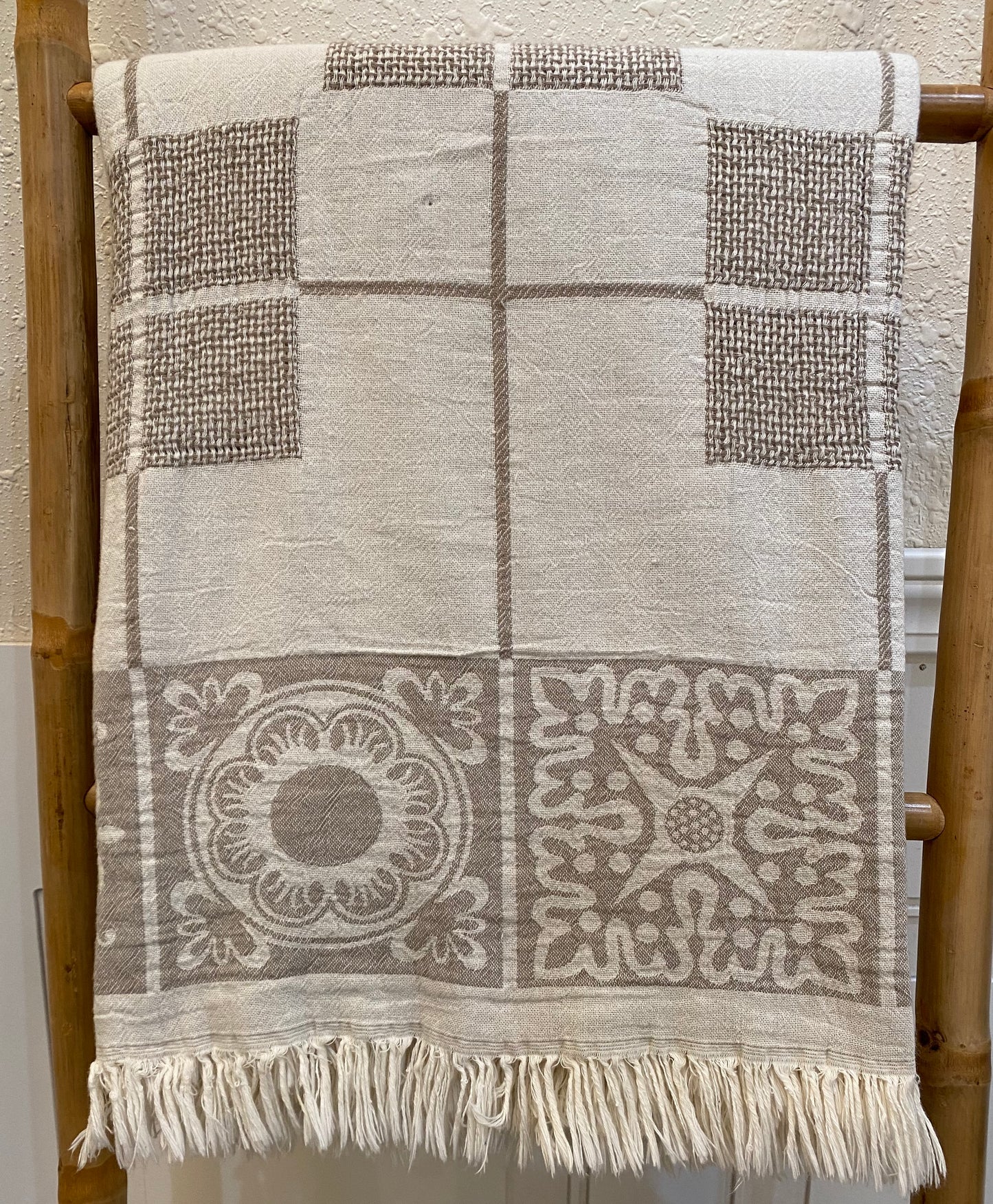 Highgrove - Throw Blanket - 100% Cotton - 51X67 - Sevila Beige