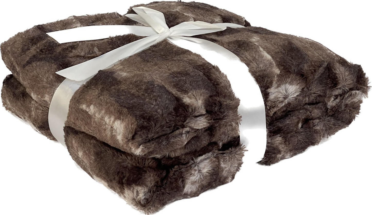 Highgrove - Throw Blanket - Polyester - Front: Faux fur  Back: Serpa - Siena Brown 60"x50"