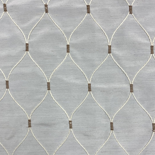 Fabric - Riverside - Embroidery - 100% Polyester - Repeats V: 5-3/4" H: 3-1/8" - Embroidery Width: 53-1/2" - Width: 60""